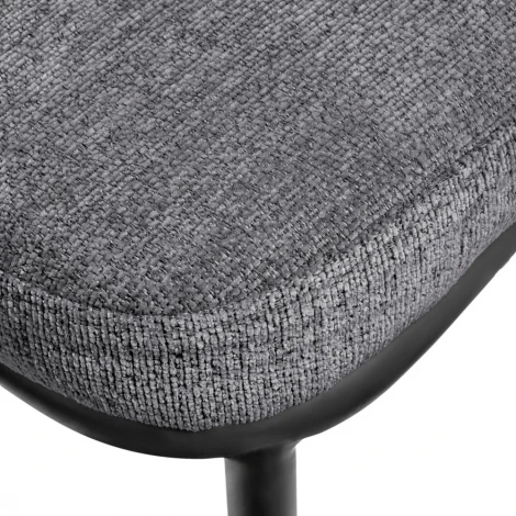 Стул полубарный Bradexhome Lucas 2 серый шенилл с чёрными ножками