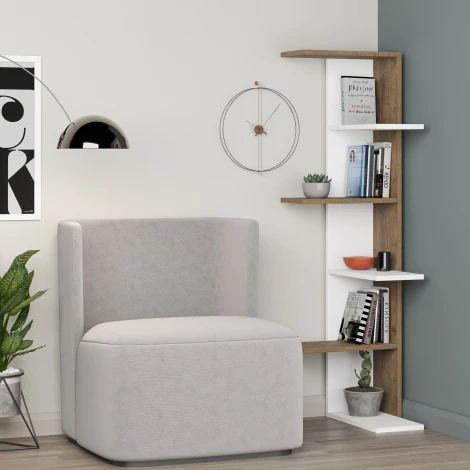 Стеллаж Угловые SASO CORNER BOOKCASE (ЛДСП/Белый) LEVE