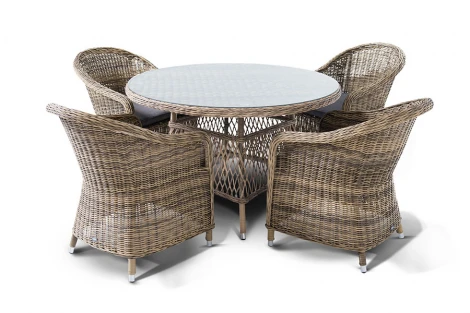 Обеденная группа плетеная, цвет соломенный 4SIS Равенна RAVC4T-5-SET