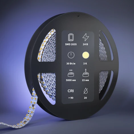 Светодиодная лента Ультра 24В 2835 30Вт/м 3000К 5м IP20 Maytoni Led Strip 201326