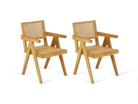 Комплект стульев Baltimore 2 шт. ОГОГО Обстановочка! 966316 (Массив,Дерево,Ротанг/Бежевый)
