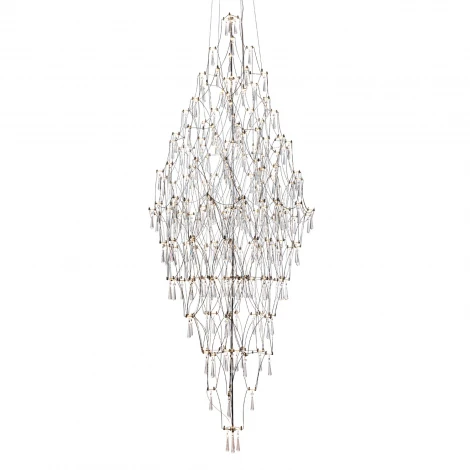 Подвесная люстра светодиодная хрустальная с пультом с регулировкой цветовой температуры Modelux ML.7826.800P CR