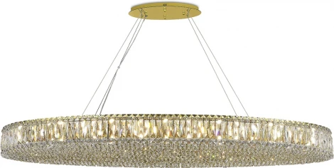 Подвесной светильник Newport 8450 8458+14/S gold (220V, хрусталь, на тросе)