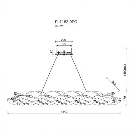 Подвесная люстра светодиодная Fluorite Felicity FL1182-9PO