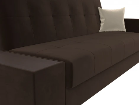 Диван-книжка Лига-020 стол слева (Коричневый,Бежевый/Микровельвет) Лига Диванов арт.118504L