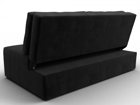 Диван прямой Лига-107 (160) (ЛДСП,Брус,Фанера,Велюр/Черный) Лига Диванов 134922