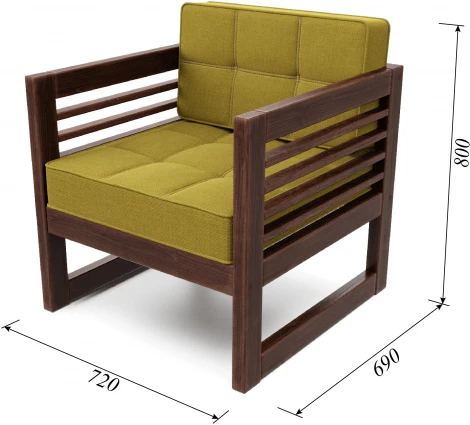 Кресло Arsko Сега орех рогожка горчичная