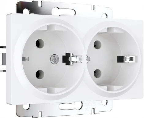 Розетка двойная с заземлением (белый матовый) Werkel W1172061 (a062410)
