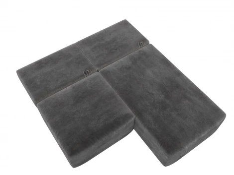 Диван угловой модульный Лига-060 НПБ угол универсальный (ЛДСП,Брус,Фанера/Пластик/Велюр/Серый) Лига Диванов 129496