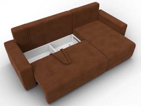 Диван угловой Лига-122 угол универсальный (ДСП,Брус,Велюр/Терракотовый) Лига Диванов 137610