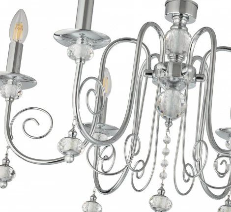 Подвесная люстра Arte Milano AM346109 346109/6 CR (220V, подвески, на цепи, подсвечник, свеча)