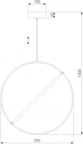 Подвесной светильник Eurosvet Element 90282/1 хром (LED, 220V, пульт управления, на проводе, кольцо)