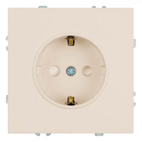 Розетка с заземлением и шторками (кашемир, soft touch) Stekker Эмили 49906
