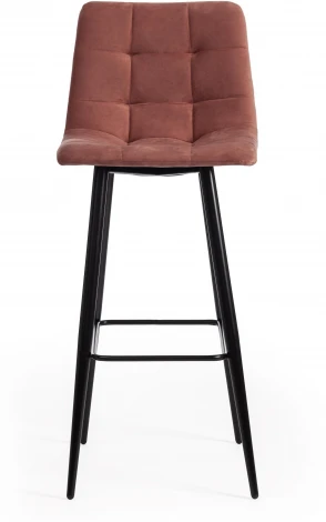 Стул барный CHILLY (mod.7095б) / 1 шт. в упаковке (Ткань,Металл /Коралловый,Черный)