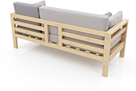 Диван Arsko прямой Домино Б сосна велюр светло-серый/темно-серый