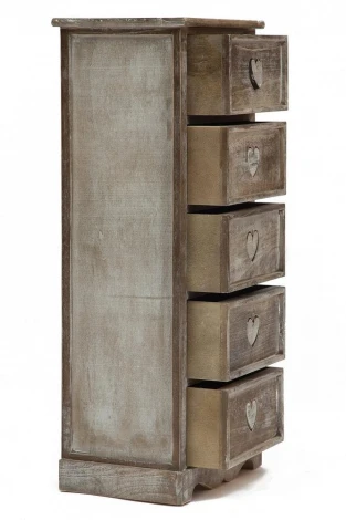 Тумба с 5 ящиками Secret De Maison PETIT AMOUR ( mod. HX16-003NS ) Натуральный Антик (дерево павловния, мдф)