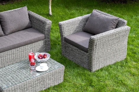 "Капучино" журнальный столик из искусственного ротанга (гиацинт), цвет cерый 4SIS арт.УТ-00003012