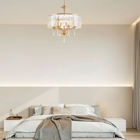 Подвесная люстра хрустальная на штанге Arte Milano Sorrento-1009 371009/6/300/500 GD (220V)