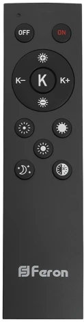 Светодиодный управляемый потолочная светильник круглый Feron AL6200 48066 “Simple matte” тарелка 60W 3000К-6500K черный (регулировка яркости, 220V, пульт управления, круглые)