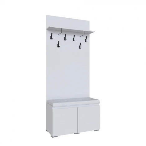 Тумба ТЭКС с вешалкой Плейона, белый