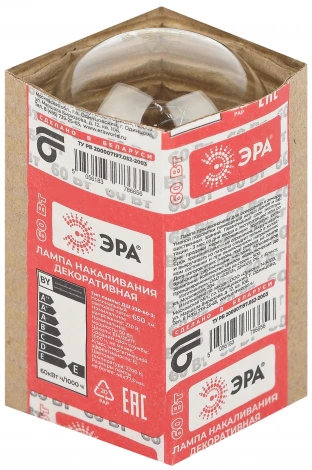 Лампочка накаливания E14 60W ЭРА ДШ 230-60-3