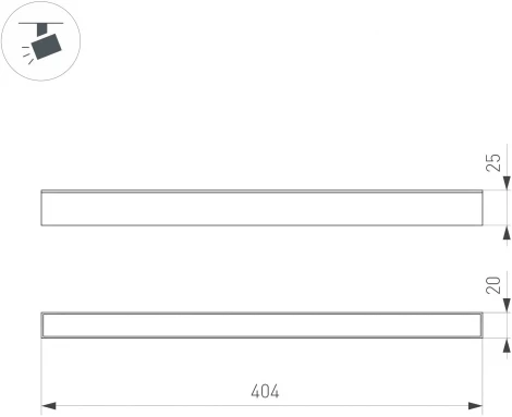 Трековый светильник магнитный MAG-FLAT-25-L400-12W Warm3000 (WH, 100 deg, 24V) (Arlight, IP20 Металл) 050057 (LED)