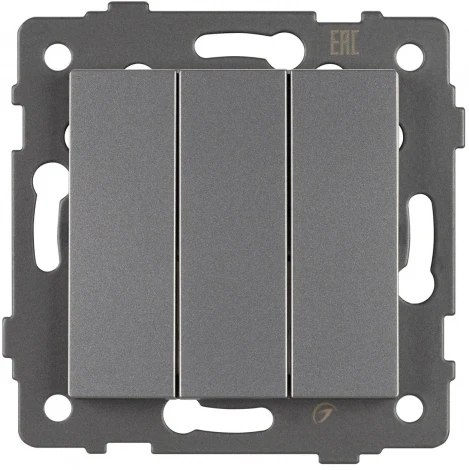 Механизм выключателя трехклавишный непроходной SWT-MK03-PL-GR-V (250V, 10A) (Arlight) 049898