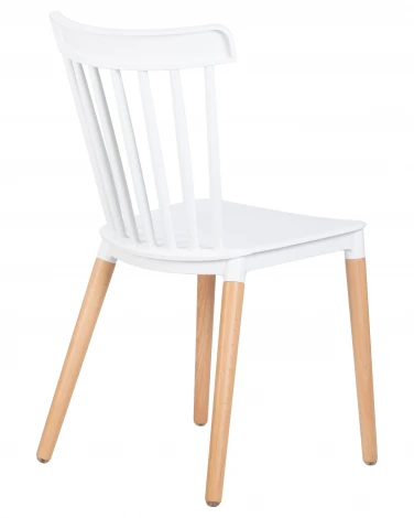 Стул обеденный THEO (ножки светлый бук, цвет белый (W-02))