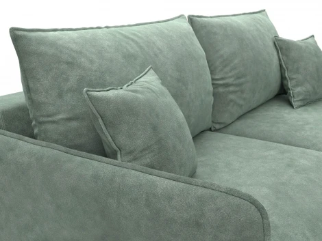 Диван прямой Лига-064 НПБ (ДСП/Дерево/Велюр/Зеленый) Лига Диванов 129623