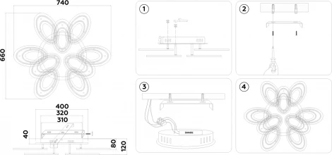 Потолочный светодиодный светильник с пультом Ambrella Acrylica Original FA8938