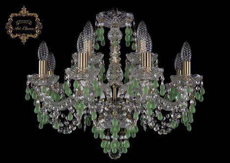 Подвесная люстра Art Classic 11.24 11.24.8+4.200.Br.V5001 (220V, хрусталь, на цепи, подсвечник, свеча)