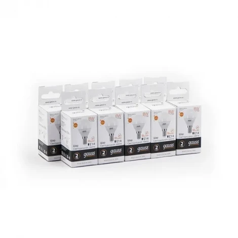 Лампочка светодиодная E14 8 Вт 520 lm 3000K теплое желтое свечение Gauss Elementary 53118