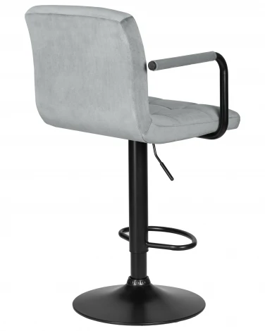Набор 2 шт стул барный DOBRIN KRUGER ARM BLACK (серый велюр (MJ9-75))