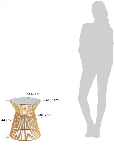 Журнальный стол La Forma (ex Julia Grup) Jolene (Золотой,Прозрачный/ Стекло,Железо,Металл)