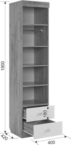 Детский гарнитур Форсаж К2 Mebelson (Дуб золотой,Белый) арт.К2Форсаж.2725
