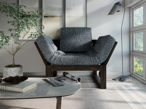 Кресло Arsko Балтик венге темно-серая рогожка