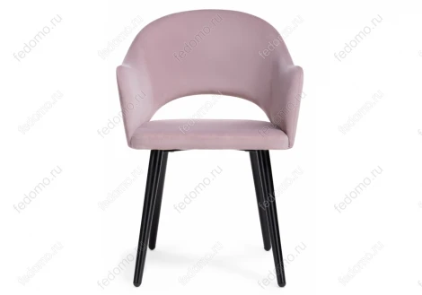 Стул Woodville на металлокаркасе Апри микровелюр розовый / черный глянец 464179