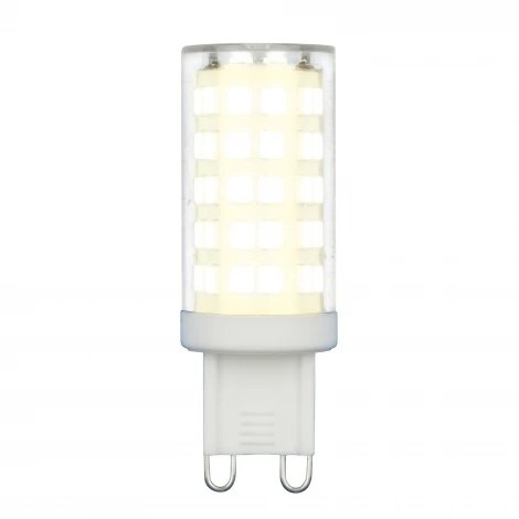 Лампочка светодиодная кукуруза прозрачная G9 9W 3000K Uniel LED-JCD-9W/3000K/G9/CL GLZ09TR