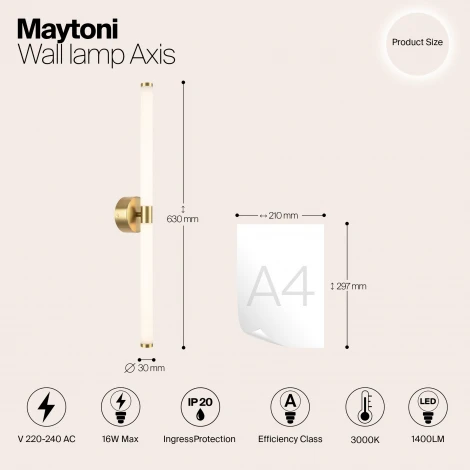 Бра Maytoni Axis MOD106WL-L16G3K (LED, 220V, круглые)