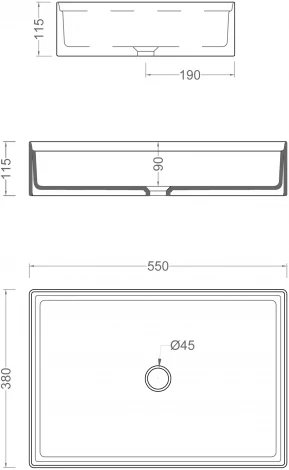 Раковина ArtCeram Scalino 55 белый