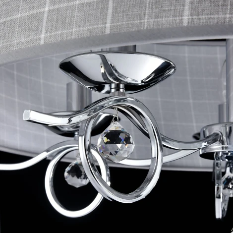 Подвесная люстра Freya Bertrand FR5906-PL-05C-CH (220V, на цепи, узор в клетку)