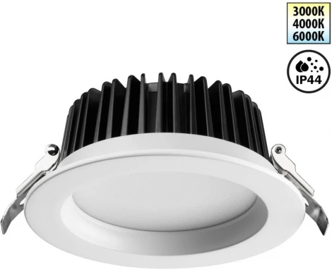 Светильник встраиваемый Novotech Drum 359414 белый с переключателем цв. температуры IP44 LED 15W 220V 3000К\4000К\6000К (круглые)