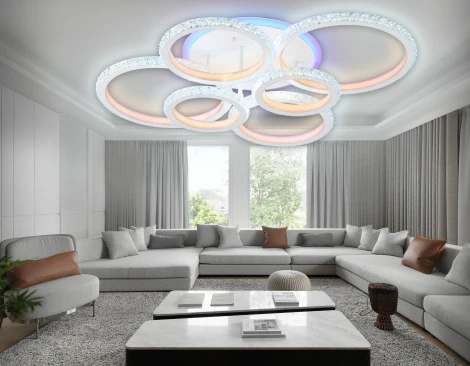 Потолочная люстра RGB Ambrella Original FA9528 (LED, 220V, пульт управления, кольцо)