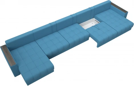 Диван П-образный с декором Лига-049 НПБ Мегалонг Лига Диванов (Рогожка) арт.128521