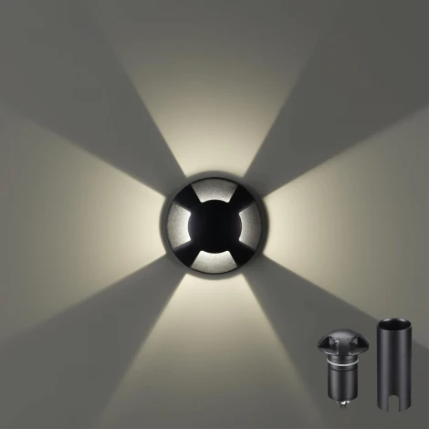 Встраиваемый грунтовый светильник Odeon Light Wald 6662/3GL NATURE черный/металл IP67 LED 3W 4000K 12V/24V (круглые)