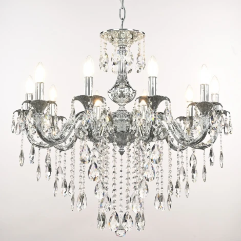 Подвесная люстра Bohemia AL7901 AL79101/10/250 B Ni (220V, подвески, на цепи, подсвечник, свеча)