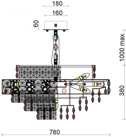 Подвесная люстра Fluorite Majeste FL1060-21P (220V, хрусталь, на цепи)