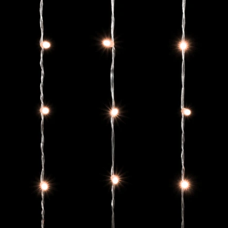 Гирлянда Занавес с Колпачком 2 x 3 м Экстра Тепло-Белый 220В, 600 LED, Провод Прозрачный ПВХ, IP65