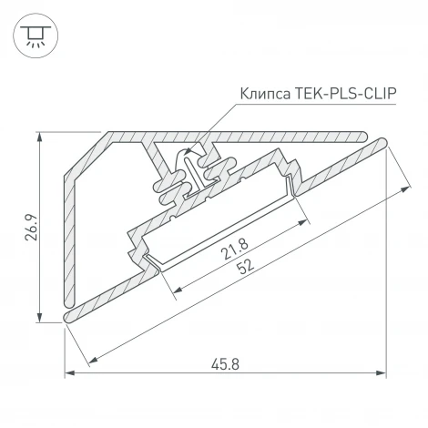 Профиль KLUS-LOCK-FM-BASE-2000 ANOD (Алюминий) 020909 Arlight