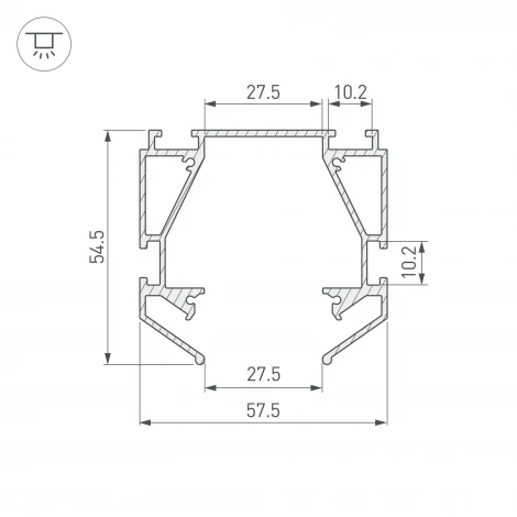 Профиль-держатель MAG-STRETCH-ORIENT-2000 (Arlight, Алюминий) 036147(2)